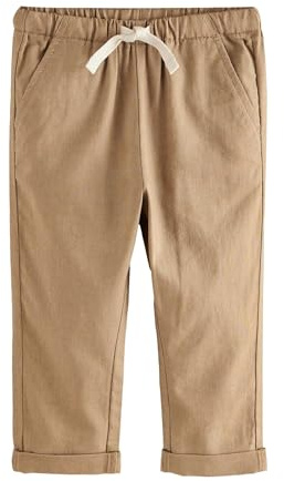NEXT Jungen Hose aus Leinengemisch Hellbraun 62-68