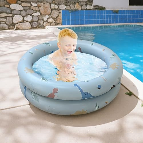 Aufblasbarer Pool Familienpool, Durchmesser 90 cm PVC Rechteckig planschbecken für Kinder kinderpool aufblasbar für Outdoor Partys Garten Sommerwasserparty (C)