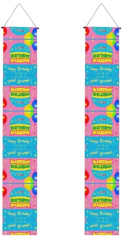 Happy Birthday Ballon bedruckte dekorative Banner – Party-Event-Banner, geeignet zum Aufhängen im Innen- und Außenbereich