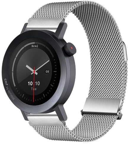 RenSheng Cinturino in Metallo con Doppia Ventosa Magnetica per CMF Watch 3 Pro, 22MM Cinturino in Acciaio Inossidabile Compatibile con CMF Watch Pro 2 Cinturino di Ricambio