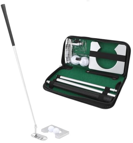 BuyWeek Juego de Golf Palos de Golf, Aleación de Zinc Aleación de Aluminio con 2 Bolas y Bolsa para Entrenamiento de Putting