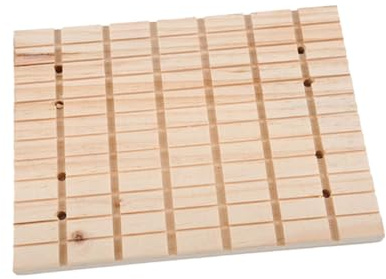 VICASKY Holz Kratzbrett für Hamster und Kleine Haustiere Quadratisches Nagel-schleifbrett mit Rillen Langlebiges Nagelpflege Kaninchen Chinchilla Igel Natürliches Holz für Käfigfixierung