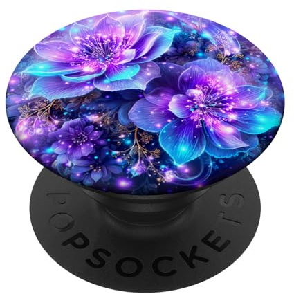 Lila Blüte Garten Blumen Kunst PopSockets Klebender PopGrip