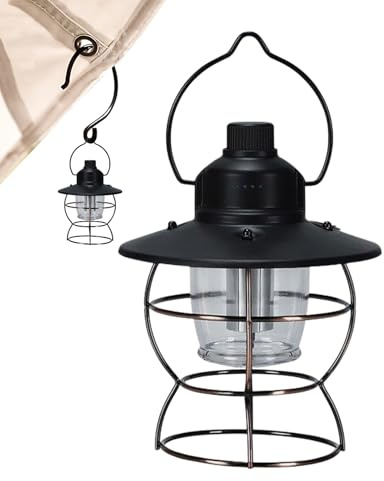 LED-Taschenlampe, Vintage-Taschenlampe, 3 Modi, tragbar und wasserdicht, wiederaufladbar, für Camping, Wandern, Garten, Terrasse, Veranda, Reisen und Nachtaktivitäten