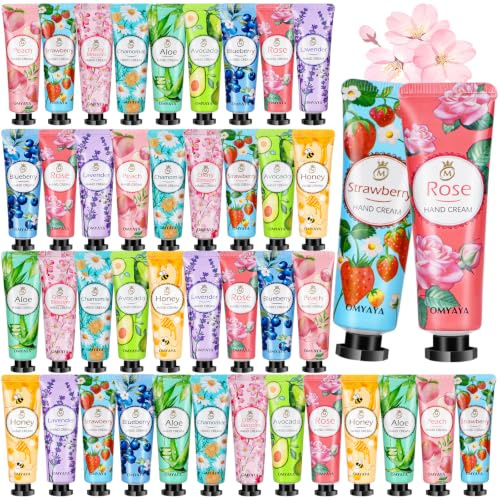 Handcreme Mini Geschenke für Frauen,Handcreme Set Kleine Geschenkset 40 PCS | 10 Duft Cream für Sehr Trockene Hände, Geschenke für Geburtstag Adventskalender Weihnachten Valentinstag, Weihnachtsgeschenke