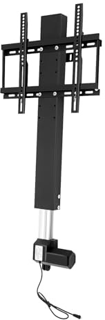 Motorisierter TV-Lift mit Fernbedienung, höhenverstellbarer TV-Ständer für 26-57 Zoll Fernseher, elektrische TV-Halterung bis 50kg, 98-168cm Hub (Aluminium, schwarz)