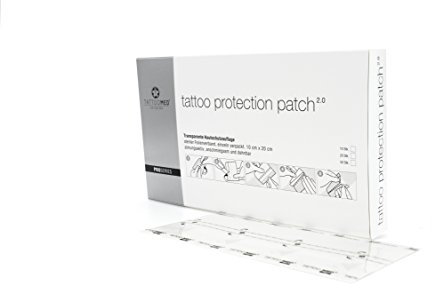 TattooMed Tattoo Protection Patch 2.0 - Transparente Atmungsaktive Hautschutzauflage für Tätowierte Haut - Einzelnd Verpackt (1 x 10 Stück)