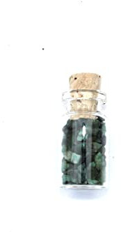 Jet International Schöne Smaragd Chips Mini Glasflasche Edelstein Reiki Chakra Ausgleich Heilung Kristalltherapie Ganzheitliches spirituelles BILD IST NUR EINE REFERENZ