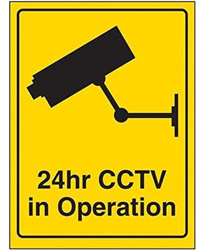 V Safety 24Hr CCTV Camera In Operation Sign - 100mm x 150mm - Rigid Plastic