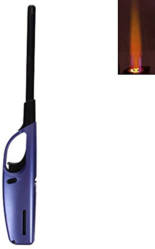 SEPILO Accendino a Gas, 27,5 cm di Lunghezza, Antivento, con Fiamma Turbo per Candele, Forno, bruciatore in Legno, Camino da Campeggio, Accendino a Gas, Metallizzato