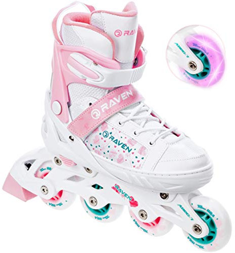 RAVEN Inline Skates Inliner für Kinder Mädchen verstellbar (Rosi, 28-32 (18,5cm-21cm))