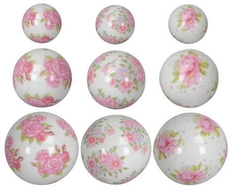 NETPROSHOP Rosen u. Blumen Schwimmkugeln, Dekokugeln Schwimmend, Porzellan, Durchmesser 4-7 cm, Farbe:Fleur, Auswahl:4 cm