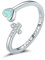 MAITONGG Kreuz Opal Herz Ringe Glaube Hoffnung Liebe Offene Einstellbare Fingerringe Für Frauen 925 Sterling Silber Offener Ring Einfacher Schmuck