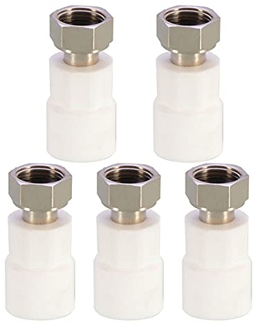 Candeon Kunststoff-Barb-Adapter - 5er Packs PPR-Wasserrohr-Schwenkadapter 20mm Compact Connectors Interface Wasserrohr-Schwenkadapter Adapter Rohrverschraubung für Warmwasserbereiter((1/2))