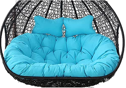 Seat Cushion,2 Person Hammock Swing Chair Cushion, Double Seater Egg Chair Cushion Only, 2 Seater Cushions for Hanging Basket Chair Waterproof, Cover Washable and Detachable Blue