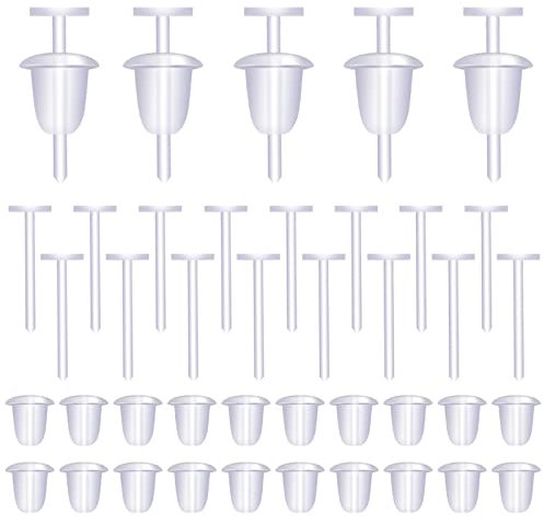 SAVITA 100 Paar Gummi Ohrring Stopper, Kunststoff Transparent Ohrstecker Ersatz, Durchsichtige Ohrstifte und Ohrring-Rücken für Männer Frauen Heimwerkerbedarf (5mm)