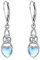 Orecchini in Argento Sterling con Pietra di Luna Orecchini a Cuore con Nodo Celtico Irlandese Gioielli Regali per Donne e Ragazze Adolescenti (Orecchini in pietra di luna celtica)