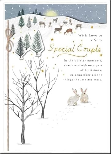 Christmas Card for a Special Couple - Die-Cut Illustrated Winter Scene Design
