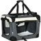 PawHut Hundebox faltbar Hundetasche Transporttasche mit Kissen 50,5 x 33,5 x 35 cm Hundetransportbox für kleine Hunde Reisetasche Haustiertransportbox Outdoor Grau
