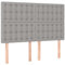 vidaXL LED Kopfteil Bettkopfteil Polsterkopfteil Betthaupt für Bett Bettgestell Bettrahmen Schlafzimmer Bettzubehör Hellgrau 144x5x118/128cm Stoff