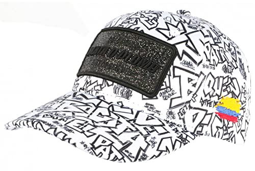 Plata o Plomo Baseball-Kappe, Weiß und Schwarz, Strass, Streetwear Bogota Baseball – Unisex, weiß, Einheitsgröße