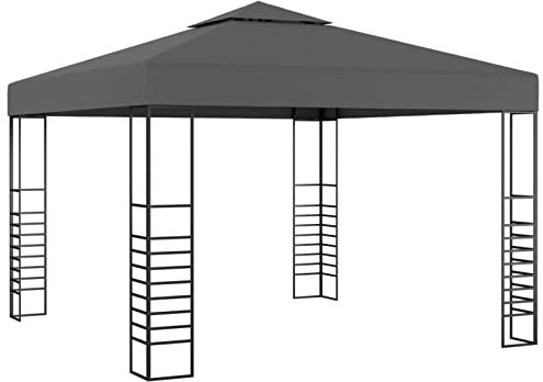 ZEYUAN Gartenpavillon, Faltpavillon, Pergola, Partyzelt, Standmarkise, Sonnenzelt, Garten Pavillion, Grillpavillon, 3×3 m Anthrazit
