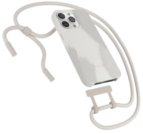 Woodcessories - Change Case, Nachhaltige Handykette abnehmbar kompatibel mit iPhone 15 Pro Hülle mit Band Dove White - biologisch abbaubar