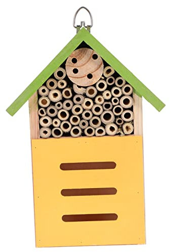 CAXUSD Holzhaus Für Garten Bienenhaus Mit Exquisiter Verarbeitung Dekoratives Marienkäferhütte Schutz Für Bestäuberbienen Einfach Aufgestellt
