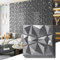 Art3d 3D-Diamant-Design-Panel für Inneneinrichtung, Wohnzimmer, TV-Wandhintergrund, Schlafzimmer, Gaming-Setup, 30 x 30 cm, Silber, 33 Stück
