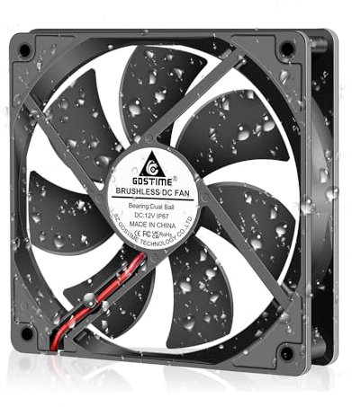 Ventilateur DC 12 V 120 mm IP67 120 x 25 mm Double roulement à billes Refroidissement sans balais Ventilateurs de Boîtier pour Ordinateur Portable