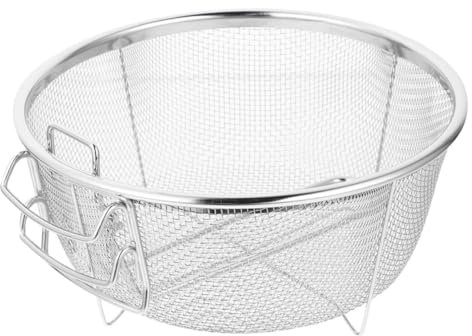 Mikinona Cesta Para Freír De Acero Inoxidable Redonda 20 * 20 Cm Con Mango Plegable Para Freidora Malla Filtrante Utensilio De Cocina Multiusos Para Patatas Fritas y Pollo