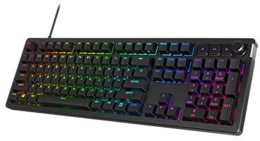 HyperX Alloy Rise, Tastiera Meccanica da Gaming Cablata, Illuminazione RGB, Telaio in Policarbonato, 80 Milioni di Pressioni Garantite, Cavo USB-C, 10 Dispositivi Collegabili, Layout Inglese, Nera
