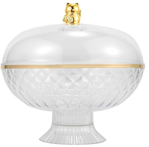 HOLIDYOYO Cesta De Frutas Con Tapa Escurridora Bandeja De Postre Multifunción Elegante Cuenco Con Pedestal Para Decoración Del Hogar.