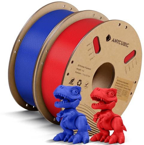 ANYCUBIC Hohe Geschwindigkeit PLA Filament 1.75mm, 2kg High Speed PLA, RFID für Intelligentes Drucken, HS PLA Blau&Rot