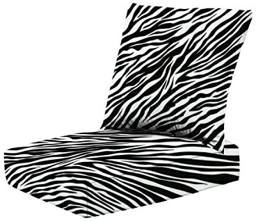 Sitzkissen-Set, Terrassenmöbel-Kissen, Zebra, schwarz-weiß, Zebrastreifen, Zoofell, Ersatzkissen für Esszimmerstühle und Banken für den Innen- und Außenbereich, Terrasse, Garten