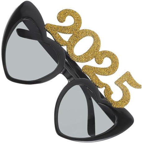COLLBATH 2025 Gläser Silvester Brille Lustige Zahlenbrille Lustige Brille Silvesterbrille Neuartige Sonnenbrille Kostüm Brillen Weihnachtsfeier Gefallen Herz Brille Neuheitsbrille Stk