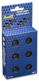 Revell 32217 Lot de 6 peintures émaillées Noir brillant et noir mat 14 ml