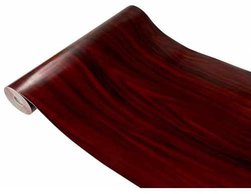 DecoMeister Klebefolien in Holz-Optik Fertigrolle Deko-Folien Holzdekor Selbstklebefolie Holzfolien Selbstklebende Möbelfolie Mahagoni 90cm x 490 cm