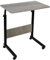 simpa Height Adjustable Mobile Laptop Table Workstation with Metal Frame & Rolling Castors - Oak Grey