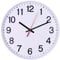 OFFICER PRODUCTS Reloj de Pared de plástico, 30 cm, Color Blanco, números arábigos, Reloj de Pared silencioso, para Escuela, Oficina, salón, Cocina, analógico, Moderno, Redondo, Decorativo