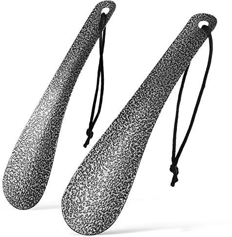 Cabilock 2St Schuhlöffel aus Metall Stock Taschen-Schuhanzieher tragbarer Schuhlöffel Stampfer für schwangere giteer safe werkzeug Schuhanzieher mit kurzem Griff Kurzstieliger Schuhanzieher