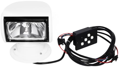 100W DC 12V Marine Suchscheinwerfer Halogen Strahler wasserdichter Boots-LKW-Auto-Suchscheinwerfer mit Fernbedienung, 360-Grad-Rotations-Außenlampe, Tragbares Arbeitsleuchte [Energieklasse E]