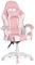 Amstrad AMS-800-ROSY Poltrona/Sedia da ufficio Gamer Rosa e Bianco - Cuscino Lombare & poggiatesta
