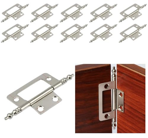 8PCS Stainless Steel Flush Hinges,Silver 2 Inch,Door Hinges for Drawer Cabinet