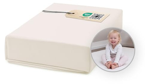 Ehrenkind® Spannbettlaken für Babybett Kinderbett | 100% Bio-Baumwolle Spannbettlaken 200x270 | Atmungsaktives Spannbetttuch (160 g/m²) | Oeko-TEX 100 Zertifiziert, 200x270cm Natur