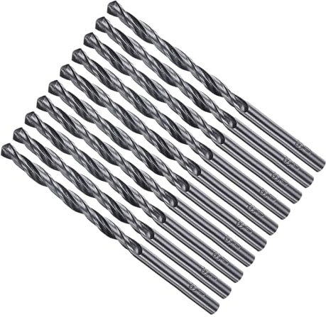 METALLIXITY Drill Bit (4.5mm) 10Pcs, 4241 High-Speed Steel Straight Shank Nitriding Black 118° for Wood Plastic Iron Copper Aluminum Low Soft Metal