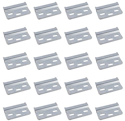 NAHUAA Lot de 20 Rail de Suspension Meuble Cuisine 54 mm Fixation Meuble Haut Cuisine Support Rail Armoire en Métal pour Etagere Murale-Meubles Suspendus
