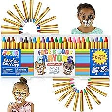 Crayones de pintura facial de 24 colores , kit de pintura facial no tóxico para niños, seguro, lavable, adecuado para carnaval, cosplay, Pascua, Halloween, maquillaje de fiesta, regalos de cumple