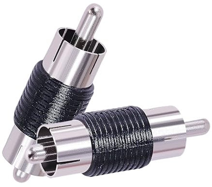 CNARIO 2pcs RCA Male to Male Coupler RCA Barrel Adapter for Extension AV/TV Audio Video Cable S/PDIF, Subwoofer, Phono, Composite, Component