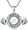 PDTJMTG Hantel Halskette 925 Sterling Silber Hantel Anhänger Fitness Sport Schmuck Geschenk für Männer